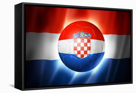 Soccer Football Ball with Croatia Flag-daboost-Framed Stretched Canvas