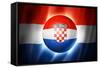 Soccer Football Ball with Croatia Flag-daboost-Framed Stretched Canvas