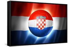 Soccer Football Ball with Croatia Flag-daboost-Framed Stretched Canvas