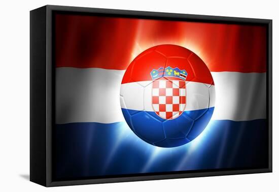 Soccer Football Ball with Croatia Flag-daboost-Framed Stretched Canvas