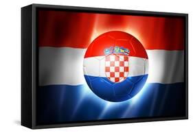 Soccer Football Ball with Croatia Flag-daboost-Framed Stretched Canvas