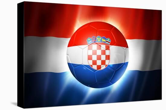 Soccer Football Ball with Croatia Flag-daboost-Stretched Canvas