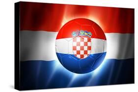 Soccer Football Ball with Croatia Flag-daboost-Stretched Canvas