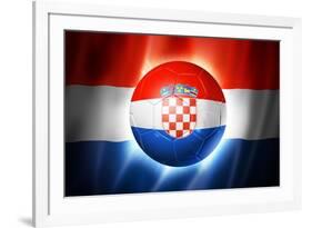 Soccer Football Ball with Croatia Flag-daboost-Framed Art Print