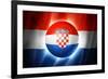 Soccer Football Ball with Croatia Flag-daboost-Framed Art Print