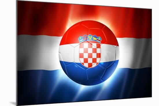 Soccer Football Ball with Croatia Flag-daboost-Mounted Art Print