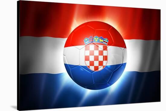 Soccer Football Ball with Croatia Flag-daboost-Stretched Canvas