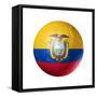 Soccer Football Ball with Ecuador Flag-daboost-Framed Stretched Canvas