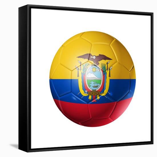 Soccer Football Ball with Ecuador Flag-daboost-Framed Stretched Canvas