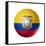 Soccer Football Ball with Ecuador Flag-daboost-Framed Stretched Canvas