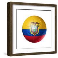 Soccer Football Ball with Ecuador Flag-daboost-Framed Art Print