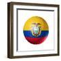 Soccer Football Ball with Ecuador Flag-daboost-Framed Art Print