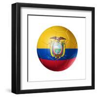 Soccer Football Ball with Ecuador Flag-daboost-Framed Art Print