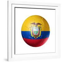 Soccer Football Ball with Ecuador Flag-daboost-Framed Art Print