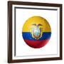 Soccer Football Ball with Ecuador Flag-daboost-Framed Art Print