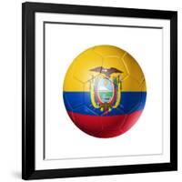 Soccer Football Ball with Ecuador Flag-daboost-Framed Art Print