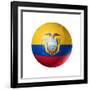 Soccer Football Ball with Ecuador Flag-daboost-Framed Art Print