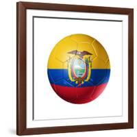 Soccer Football Ball with Ecuador Flag-daboost-Framed Art Print