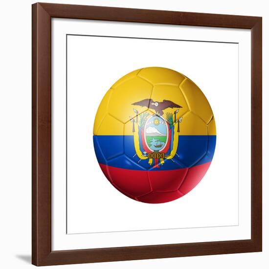 Soccer Football Ball with Ecuador Flag-daboost-Framed Art Print