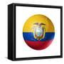 Soccer Football Ball with Ecuador Flag-daboost-Framed Stretched Canvas