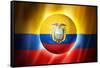 Soccer Football Ball with Ecuador Flag-daboost-Framed Stretched Canvas