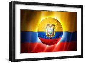 Soccer Football Ball with Ecuador Flag-daboost-Framed Art Print