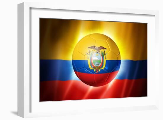 Soccer Football Ball with Ecuador Flag-daboost-Framed Art Print