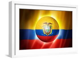 Soccer Football Ball with Ecuador Flag-daboost-Framed Art Print