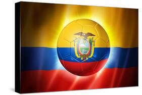 Soccer Football Ball with Ecuador Flag-daboost-Stretched Canvas