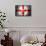 Soccer Football Ball with England Flag-daboost-Framed Stretched Canvas displayed on a wall