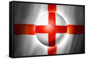 Soccer Football Ball with England Flag-daboost-Framed Stretched Canvas