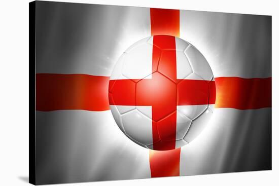 Soccer Football Ball with England Flag-daboost-Stretched Canvas