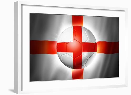 Soccer Football Ball with England Flag-daboost-Framed Art Print