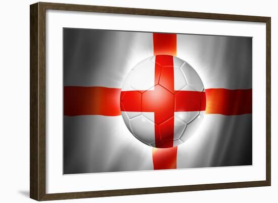 Soccer Football Ball with England Flag-daboost-Framed Art Print