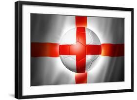 Soccer Football Ball with England Flag-daboost-Framed Art Print