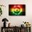 Soccer Football Ball with Ghana Flag-daboost-Framed Stretched Canvas displayed on a wall