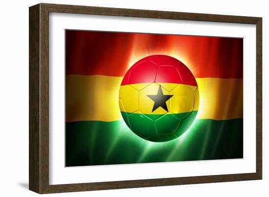 Soccer Football Ball with Ghana Flag-daboost-Framed Art Print