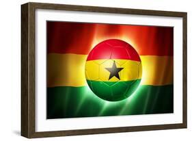 Soccer Football Ball with Ghana Flag-daboost-Framed Art Print