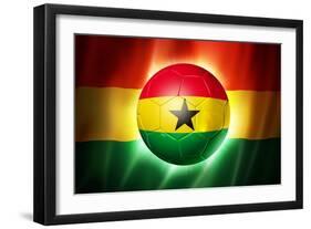 Soccer Football Ball with Ghana Flag-daboost-Framed Art Print