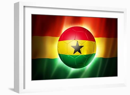 Soccer Football Ball with Ghana Flag-daboost-Framed Art Print