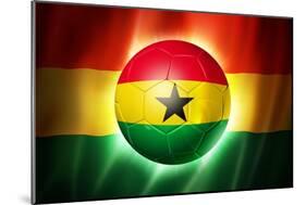 Soccer Football Ball with Ghana Flag-daboost-Mounted Art Print