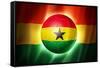 Soccer Football Ball with Ghana Flag-daboost-Framed Stretched Canvas