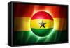 Soccer Football Ball with Ghana Flag-daboost-Framed Stretched Canvas