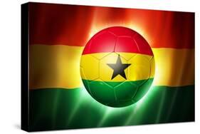 Soccer Football Ball with Ghana Flag-daboost-Stretched Canvas