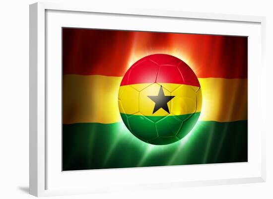 Soccer Football Ball with Ghana Flag-daboost-Framed Art Print