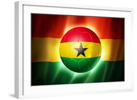 Soccer Football Ball with Ghana Flag-daboost-Framed Art Print