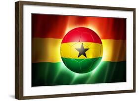 Soccer Football Ball with Ghana Flag-daboost-Framed Art Print