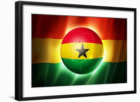 Soccer Football Ball with Ghana Flag-daboost-Framed Art Print