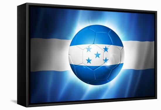 Soccer Football Ball with Honduras Flag-daboost-Framed Stretched Canvas