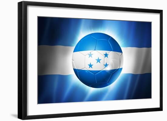 Soccer Football Ball with Honduras Flag-daboost-Framed Art Print